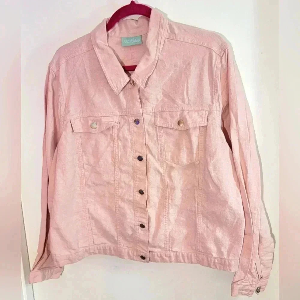 220 Hickory Light Pink Linen & Cotton Blend Jacket